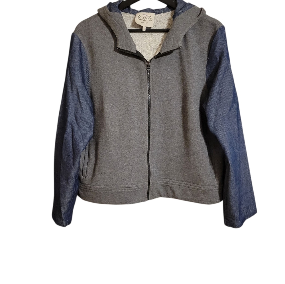 Sea New York Gray Blue Chambray Sweatshirt